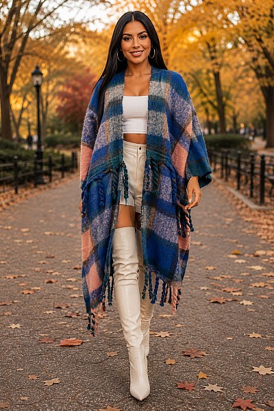 PRINTED MAXI CARDIGAN TASSEL