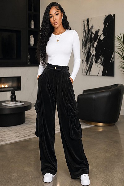 VELVET BAGGY CRAGO PANTS 