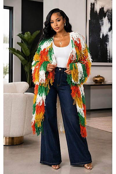 FRINGE CARDIGAN TASSEL SHRUG